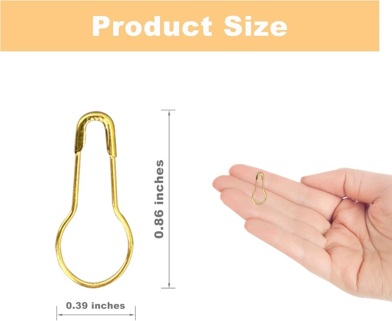 keepsweat Gold Safety Pins - Small Bulb Stitch Markers, 22mm/0.87inch Gourd Mini Pins for Clothes Tag Sewing Quilting DIY Craft Home Accessories, 120 Pcs - Image 2